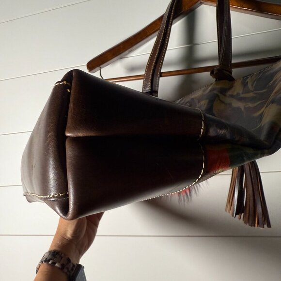 Patricia Nash Purse Floral/Leaves Multicolor with Dark Brown Accents - Picture 8 of 14